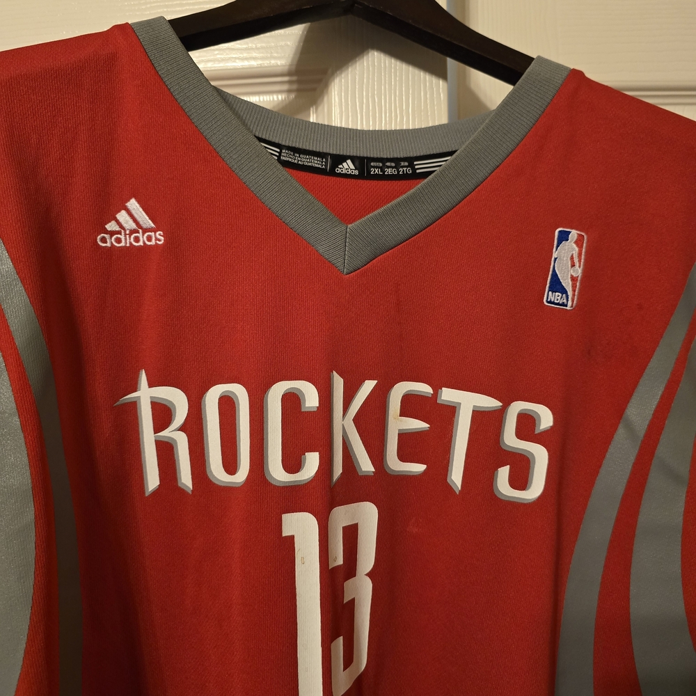 Adidas James Harden Red Rockets Jersey with Gray Trim